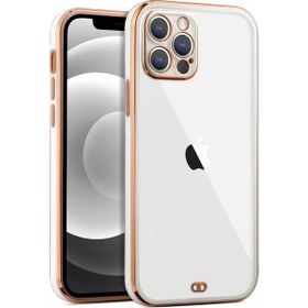 Gpack Apple iPhone 12 Pro Max Voit Silikon Arkası Şeffaf Kenar Renkli Beyaz Kılıf