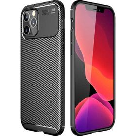 Gpack Apple iPhone 12 Pro Negro Karbon Dizayn Silikon Siyah Kılıf