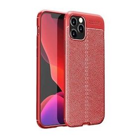 Gpack Apple Iphone 12 Pro Niss Deri Görünümlü Kırmızı Ekran Koruyucu Silikon Cep Telefonu Kılıfı