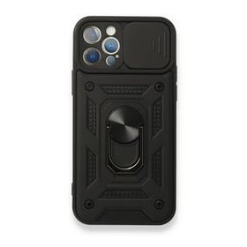 Gpack Apple iPhone 12 Pro Tank Aramid Sürgülü Vega Yüzüklü Kırmızı Kılıf