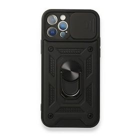 Gpack Apple iPhone 12 Pro Tank Aramid Sürgülü Vega Yüzüklü Kırmızı Kılıf
