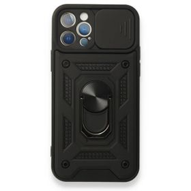 Gpack Apple iPhone 12 Pro Tank Aramid Sürgülü Vega Yüzüklü Kırmızı Kılıf