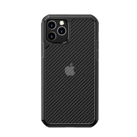 Gpack Apple iPhone 12 Transparan Fiber Karbon Tank Koruma Siyah Kılıf