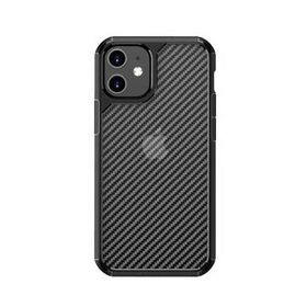 Gpack Apple iPhone 12 Transparan Fiber Karbon Tank Koruma Siyah Kılıf