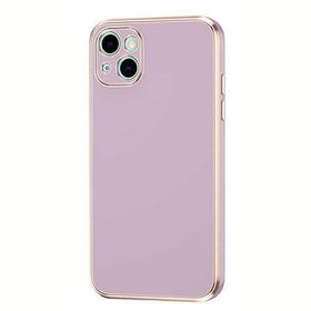 Gpack Apple iPhone 13 Bark Parlak Silikon Renkli Kenarları Rose Lila Kılıf