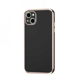 Gpack Apple iPhone 13 Bark Parlak Silikon Renkli Kenarları Rose Lila Kılıf