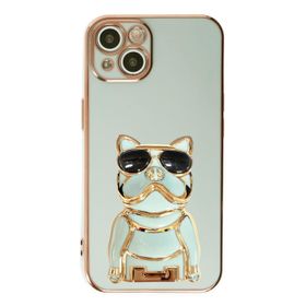 Gpack Apple iPhone 13 Kamera Korumalı Köpek Desenli Standlı Silikon Kılıf