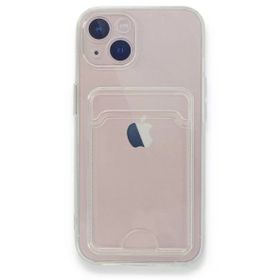 Gpack Apple iPhone 13 Kartlıklı Şeffaf Silikon Lux Korumalı Kılıf