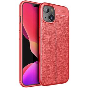 Gpack Apple Iphone 13 Mini Niss Silikon Deri Görünümlü Nano Glass Kırmızı Cep Telefonu Kılıfı