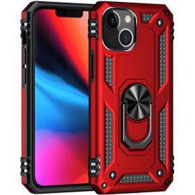 Gpack Apple Iphone 13 Mini Vega Tank Standlı Yüzüklü Mıknatıslı Nano Glass Kırmızı Cep Telefonu Kılıfı