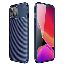 Gpack Apple iPhone 13 Negro Karbon Görünüm Dizayn Silikon Lacivert Kılıf