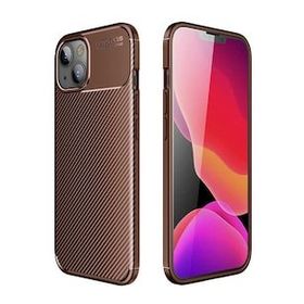 Gpack Apple Iphone 13 Negro Karbon Görünüm Dizayn Silikon Nano Glass Kahverengi Cep Telefonu Kılıfı