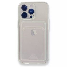Gpack Apple iPhone 13 Pro 1 Adet Kartlıklı Şeffaf Silikon Lux Korumalı Kılıf