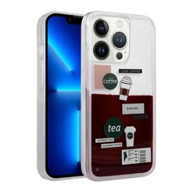 Gpack Apple iPhone 13 Pro Desenli Sıvılı Drink Silikon Kapak Kılıf