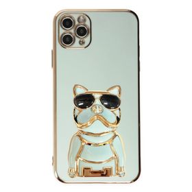 Gpack Apple iPhone 13 Pro Kamera Korumalı Köpek Desenli Standlı Silikon Kılıf