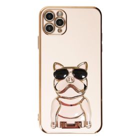 Gpack Apple iPhone 13 Pro Kamera Korumalı Köpek Desenli Standlı Silikon Kılıf