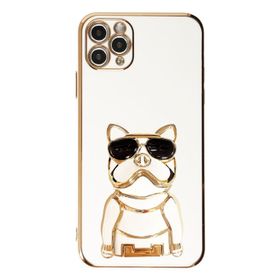 Gpack Apple iPhone 13 Pro Kamera Korumalı Köpek Desenli Standlı Silikon Kılıf