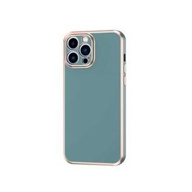Gpack Apple iPhone 13 Pro Max Bark Parlak Silikon Renkli Kenarları Rose Koyu Yeşil Kılıf