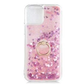 Gpack Apple iPhone 13 Pro Max Milce Sulu Yüzüklü Silikon Arka Kapak Pembe Kılıf