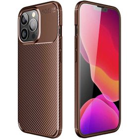 Gpack Apple Iphone 13 Pro Max Negro Karbon Görünüm Dizayn Silikon Nano Glass Kahverengi Cep Telefonu Kılıfı