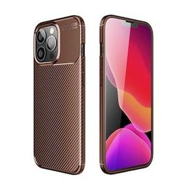 Gpack Apple Iphone 13 Pro Max Negro Karbon Görünüm Dizayn Silikon Nano Glass Kahverengi Cep Telefonu Kılıfı