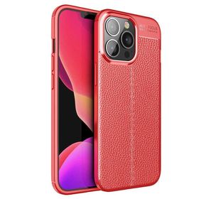 Gpack Apple Iphone 13 Pro Max Niss Silikon Deri Görünümlü Nano Glass Kırmızı Cep Telefonu Kılıfı