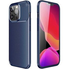 Gpack Apple iPhone 13 Pro Negro Karbon Görünüm Dizayn Silikon Lacivert Kılıf