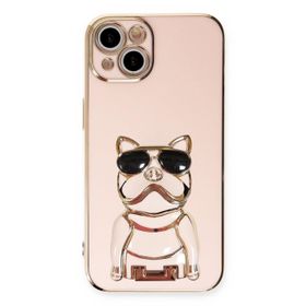 Gpack Apple iPhone 14 Plus Kamera Korumalı Köpek Desenli Standlı Silikon Kılıf