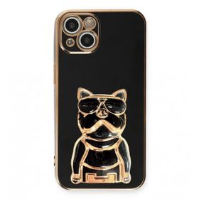 Gpack Apple iPhone 14 Plus Kamera Korumalı Köpek Desenli Standlı Silikon Kılıf