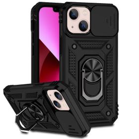 Gpack Apple İphone 14 Plus Sert Silikon Tank Aramid Sürgülü Vega Yüzüklü Kılıf