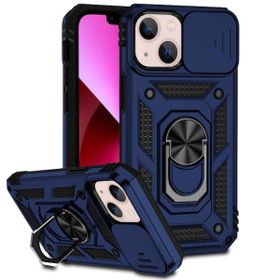 Gpack Apple İphone 14 Plus Sert Silikon Tank Aramid Sürgülü Vega Yüzüklü Kılıf