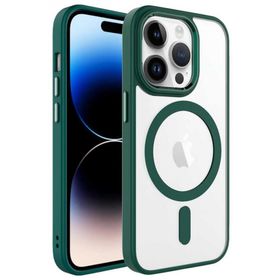 Gpack Apple İphone 14 Pro Max Renkli Kenar Şeffaf Kamera Çevresi Metal Magsafe Tpu Silikon Kılıf