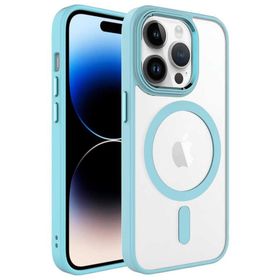 Gpack Apple İphone 14 Pro Max Renkli Kenar Şeffaf Kamera Çevresi Metal Magsafe Tpu Silikon Kılıf