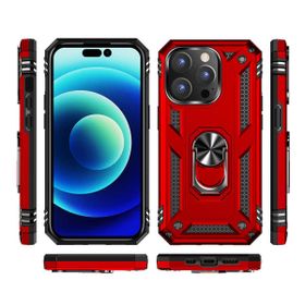 Gpack Apple İphone 14 Pro Max Yüzüklü Standlı Manyetikli Armor Zırh Kılıf