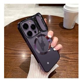 Gpack Apple iPhone 14 Pro Standlı Magsafeli Cam Kapak Kamera Korumalı Kılıf