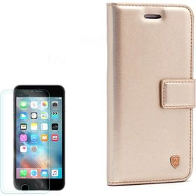 Gpack Apple iPhone 6 Plus Kartvizitli Standli Delüx Gold Kılıf