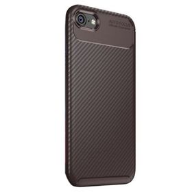 Gpack Apple iPhone 6S Negro Karbon Dizayn Silikon Nano Kahverengi Kılıf