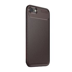 Gpack Apple iPhone 6S Negro Karbon Dizayn Silikon Nano Kahverengi Kılıf