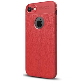 Gpack Apple iPhone 6s Plus Niss Silikon Deri Görünümlü Arka Koruma Nano Glass Kırmızı Kılıf