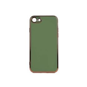 Gpack Apple iPhone 7 Bark Parlak Silikon Renkli Kenarları Rose Koyu Yeşil Kılıf