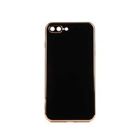 Gpack Apple iPhone 7 Plus Bark Parlak Silikon Renkli Kenarları Rose Koyu Yeşil Kılıf