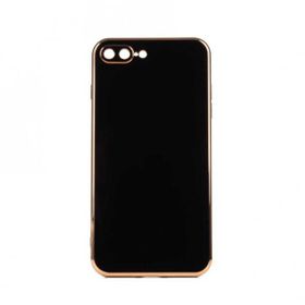 Gpack Apple iPhone 7 Plus Bark Parlak Silikon Renkli Kenarları Rose Koyu Yeşil Kılıf