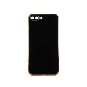 Gpack Apple iPhone 7 Plus Bark Parlak Silikon Renkli Kenarları Rose Koyu Yeşil Kılıf