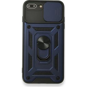 Gpack Apple iPhone 7 Plus Tank Aramid Sürgülü Vega Yüzüklü Nano Lacivert Kılıf
