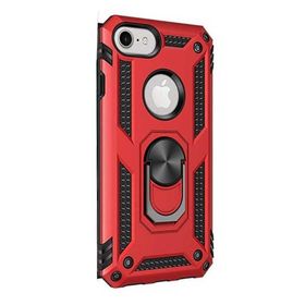 Gpack Apple iPhone 7 Vega Standlı Yüzüklü Mıknatıslı Kırmızı Kılıf