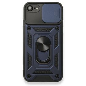 Gpack Apple iPhone 8 Tank Aramid Sürgülü Vega Yüzüklü Lacivert Kılıf