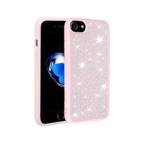 Gpack Apple iPhone SE 2020 Parlak Taşlı Ston Kapak Silikon Kılıf