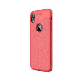 Gpack Apple iPhone Xr Niss Deri Görünümlü Kırmızı Silikon Kılıf