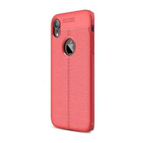 Gpack Apple iPhone Xr Niss Deri Görünümlü Kırmızı Silikon Kılıf