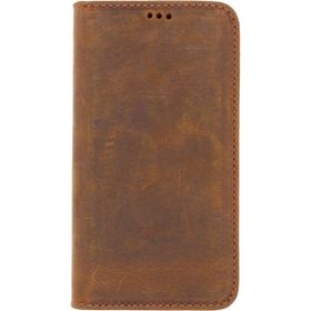 Gpack Apple iPhone XS Max Hakiki Deri Cüzdan Gizli Mıktanıslı Kahverengi Kılıf